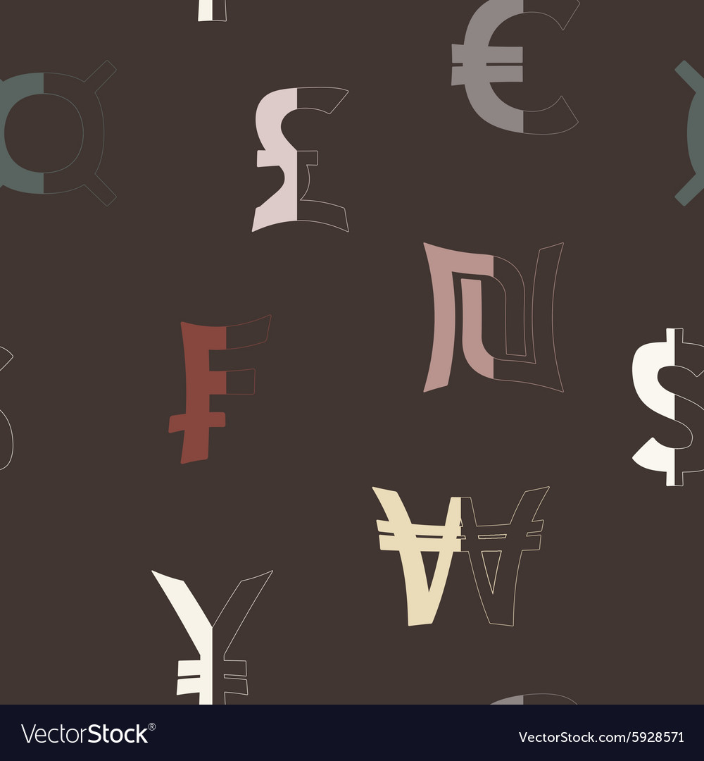 Seamless background with currency symbols
