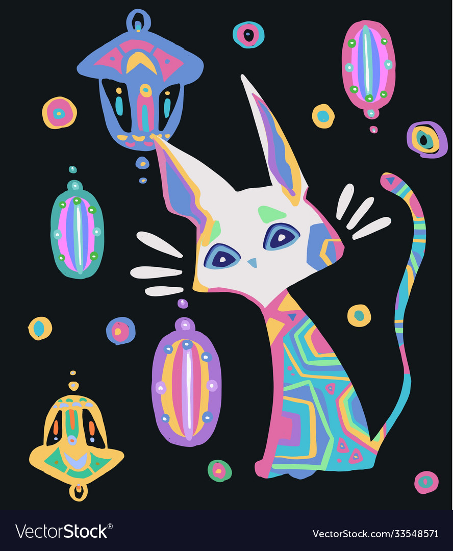 Seamless pattern with funny cats color