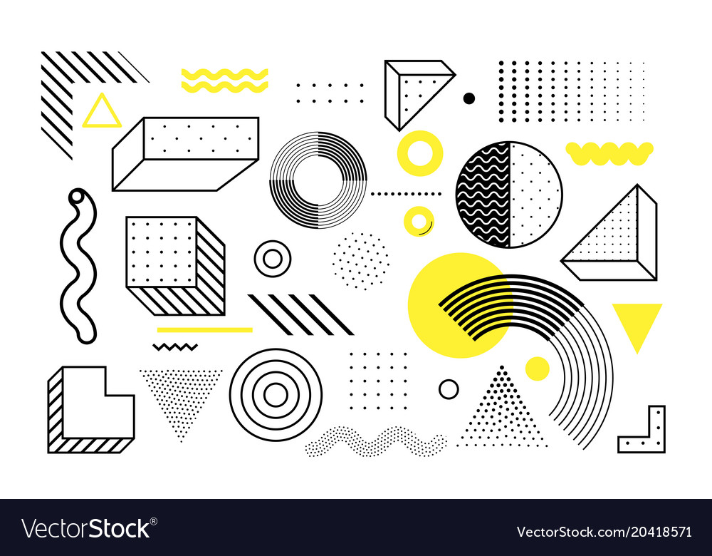 Universal trend geometric shapes set Royalty Free Vector