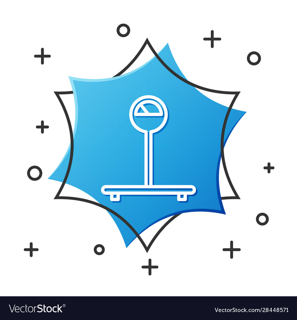 White line scale icon isolated on background