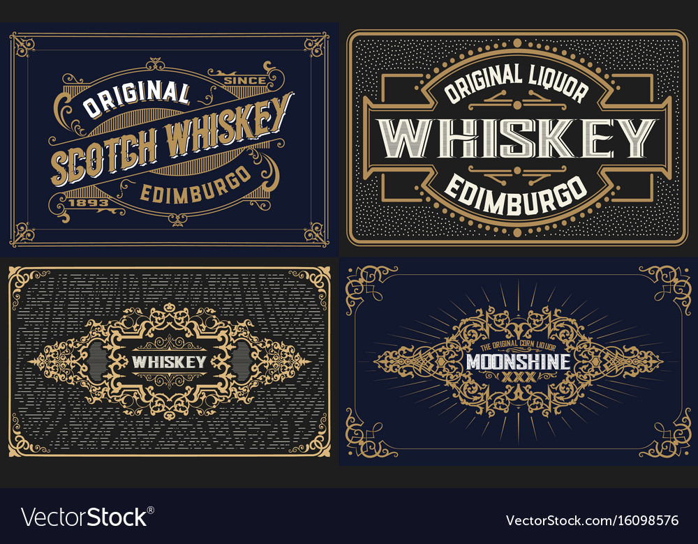 4 old cards for packing Royalty Free Vector Image