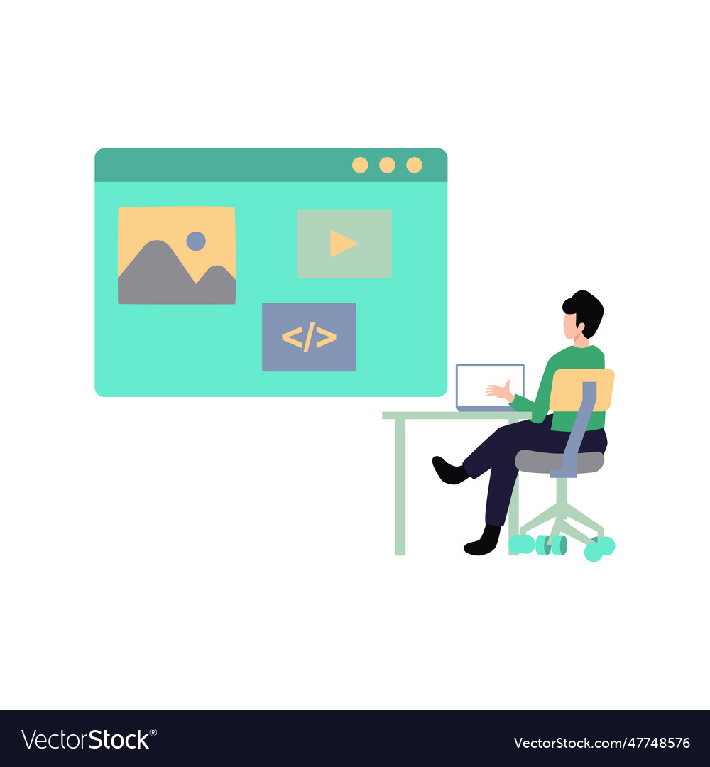 A guy is working on web page coding