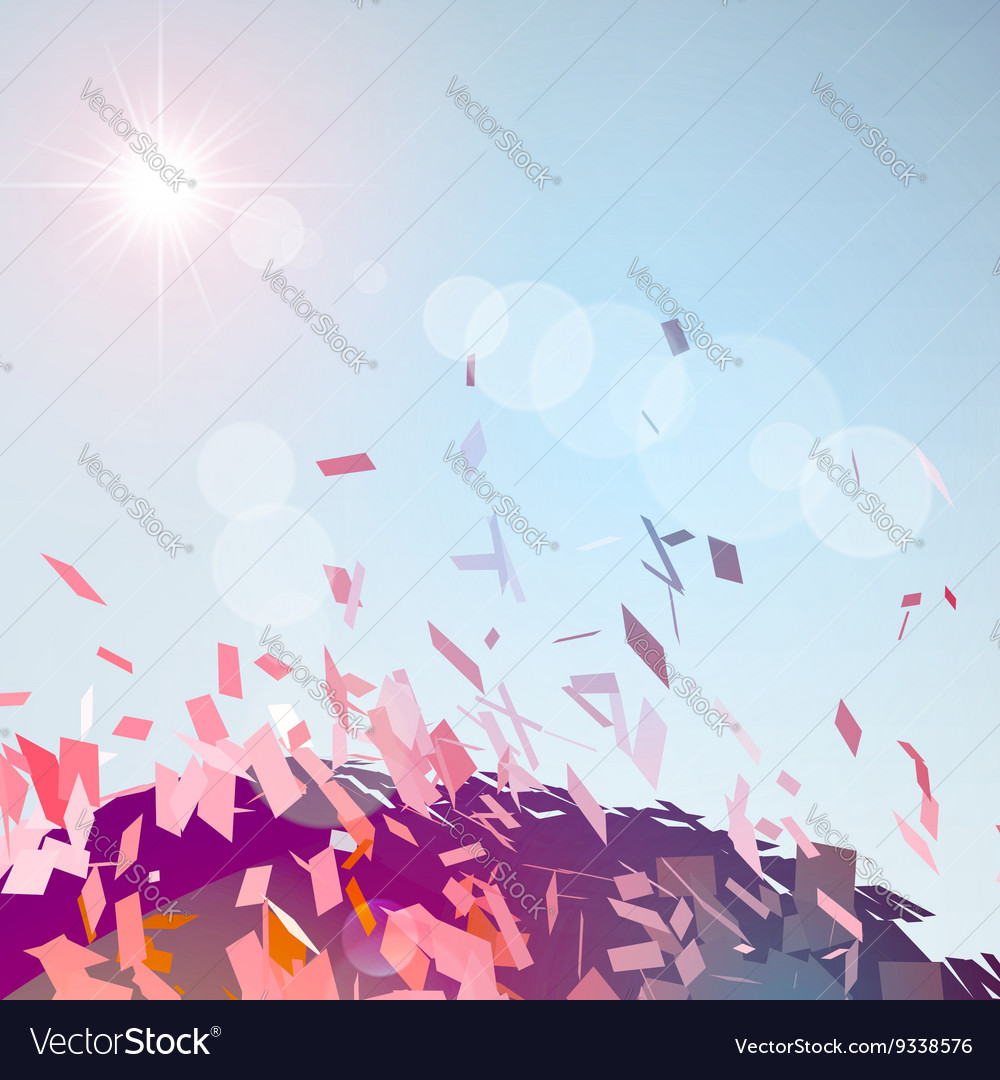 Abstract background with broken surface explosion