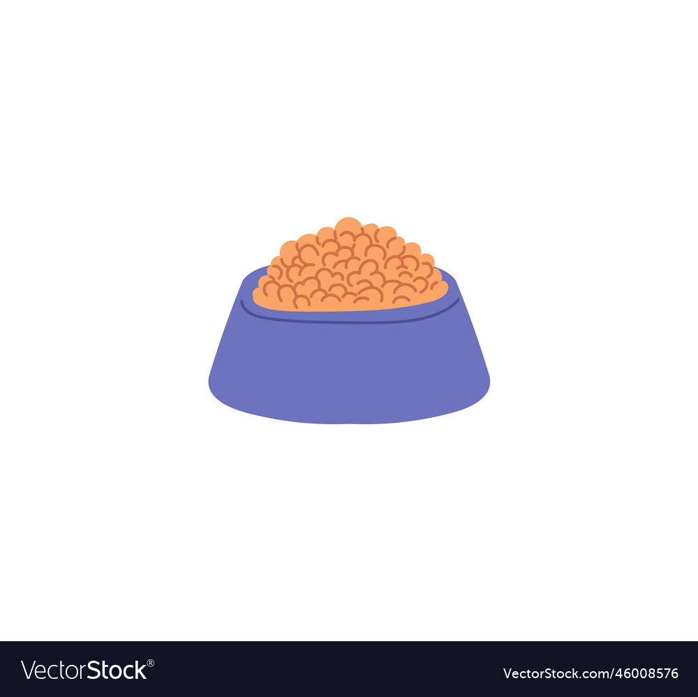 Schüssel mit Futter für Hunde oder Katzen Cartoon flach vector image Schüssel mit Futter für Hunde oder Katzen Cartoon flach