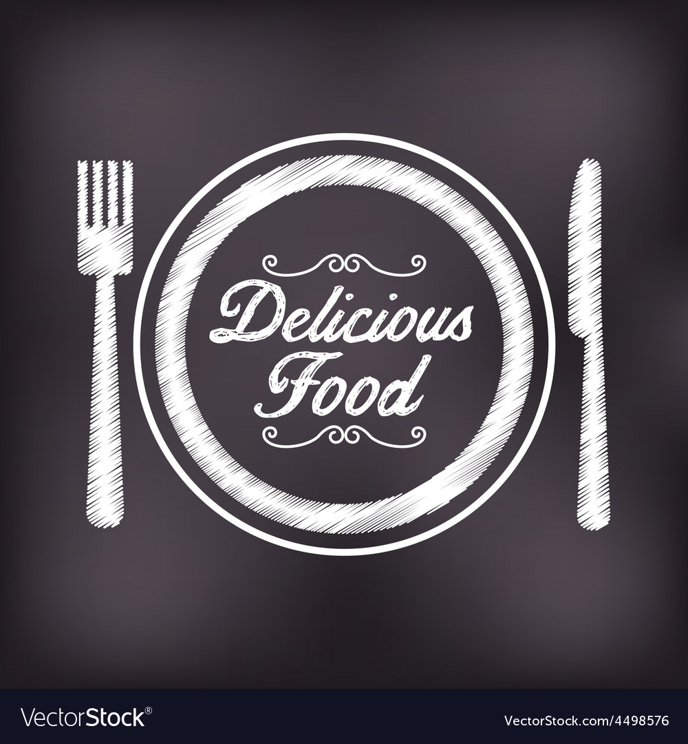 Chalkboard Menu with Utensils