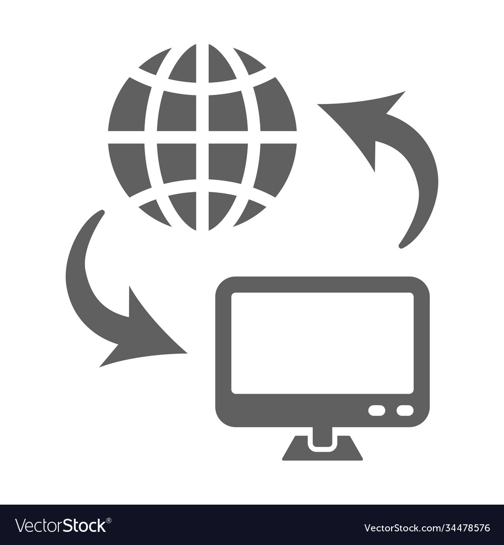 Connection computer network icon gray version
