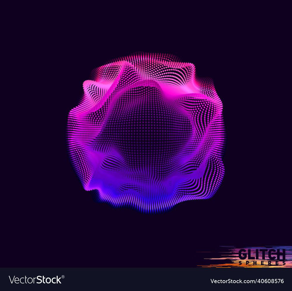 Corrupted violet point sphere abstract