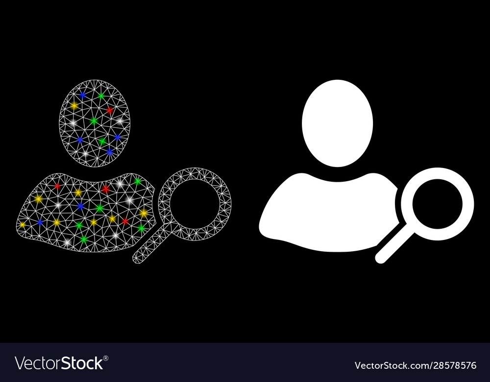 Flare mesh 2d find user icon with spots vector image Flare mesh 2d find user icon with spots