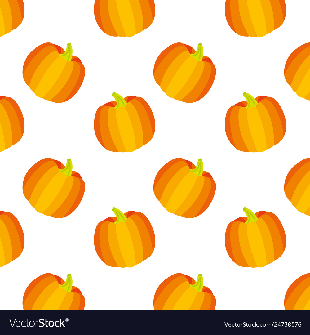 Golden pumpkin vegetable fresh pattern Royalty Free Vector