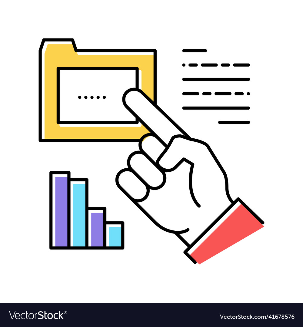 Hand showing on folder color icon