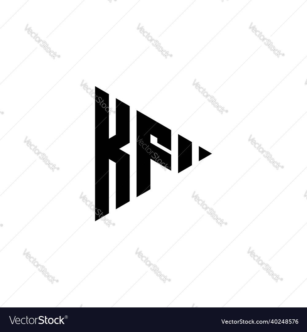 Kf logo monogram triangle shape play button