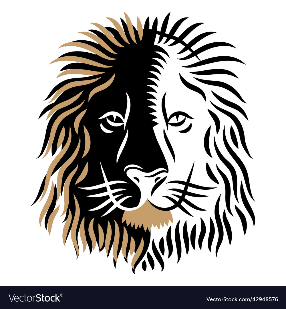 Lion head duotone high quality Royalty Free Vector Image