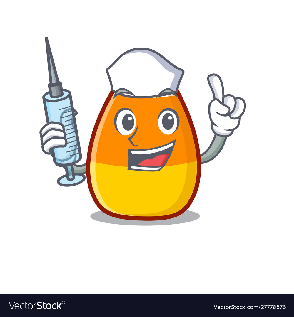 Nurse candy corn cartoon with character shape Vector Image