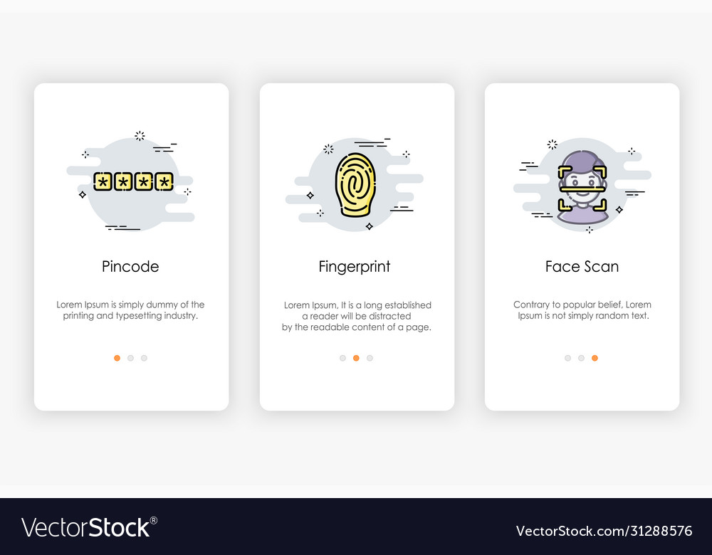 Onboarding screens design in security solution