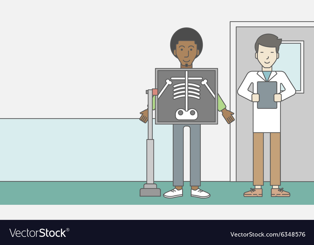 Patient during x-ray procedure