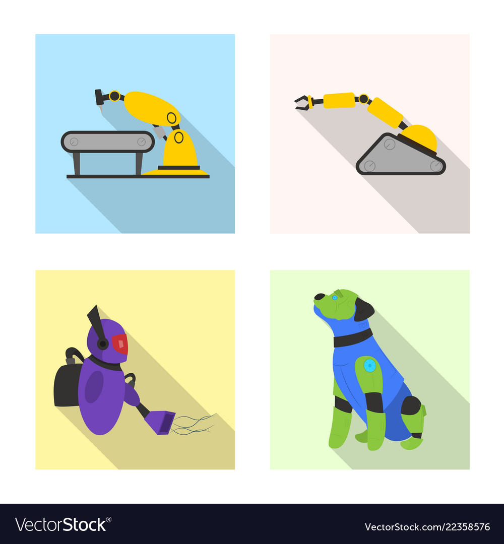 Robot and factory symbol vector image Robot and factory symbol
