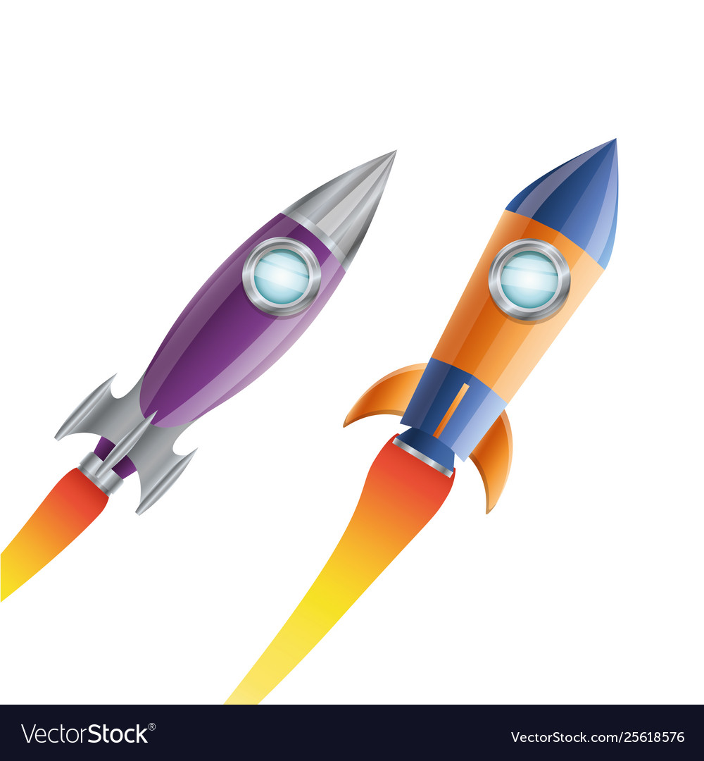 Rocket flying with white background