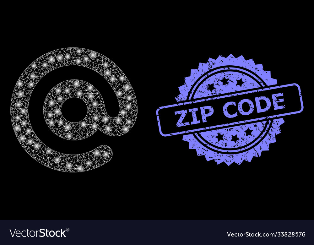 Rubber zip code stamp and bright web net email