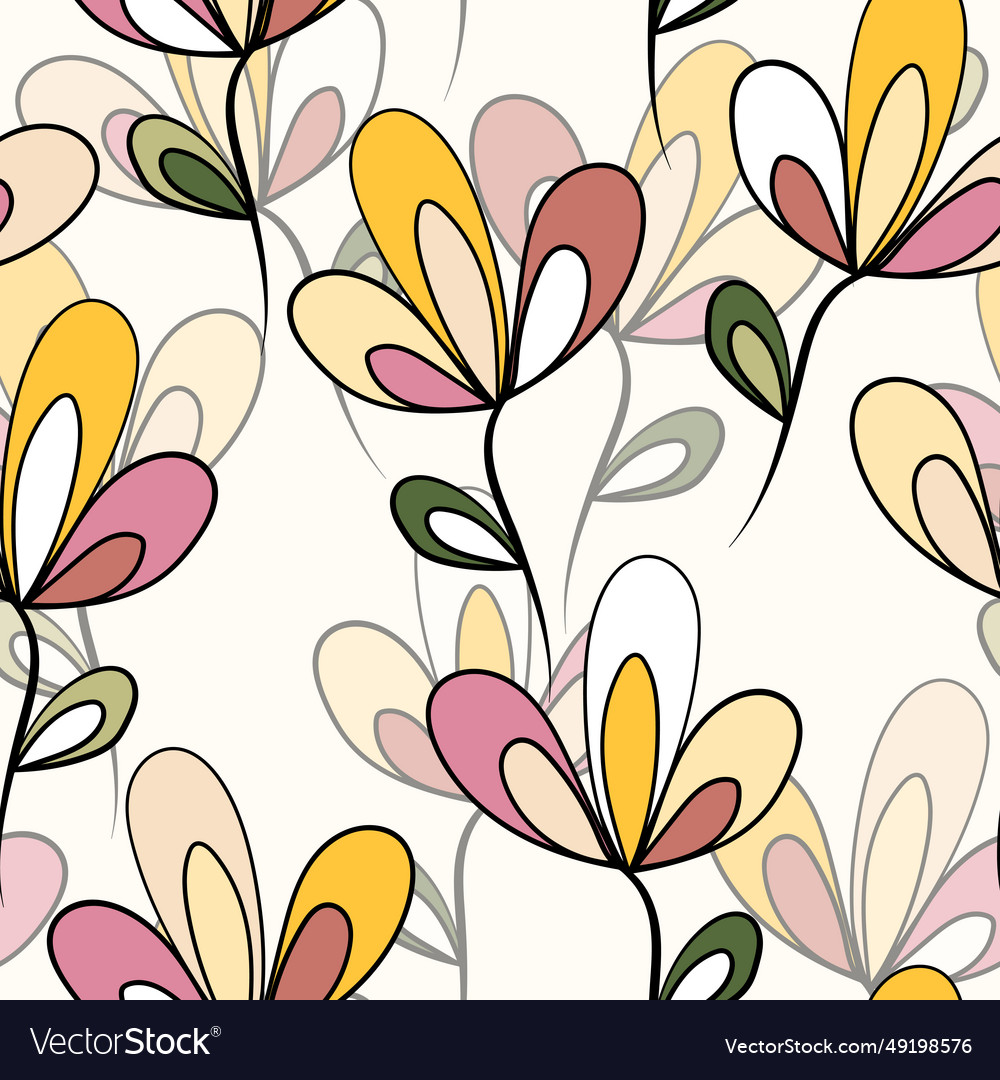 Seamless floral pattern based on traditional folk