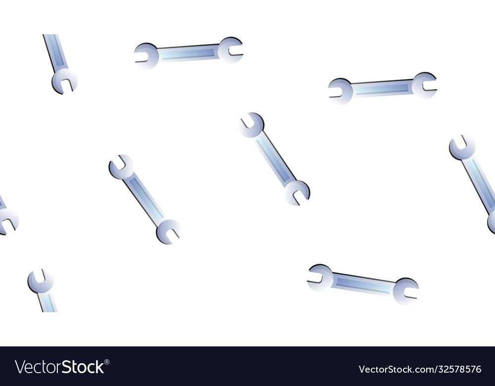 Seamless pattern with wrench icon spanner key