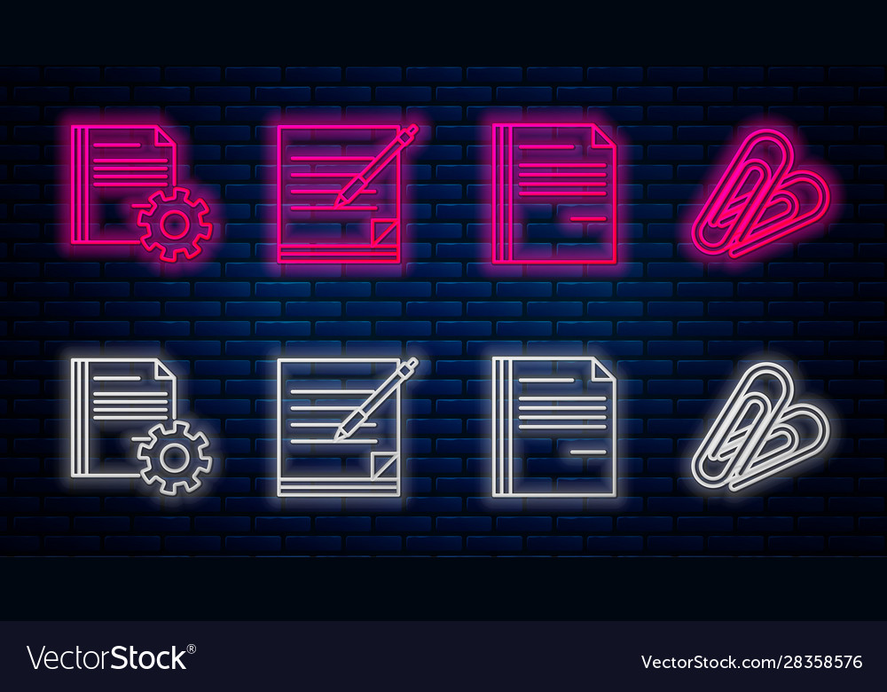 Set line blank notebook and pen file document vector image Set line blank notebook and pen file document