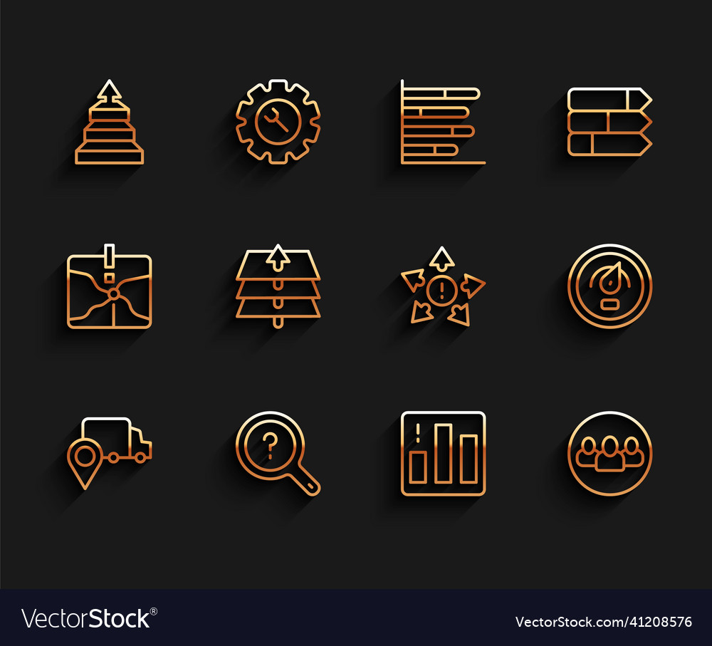 Set line delivery tracking unknown search vector image Set line delivery tracking unknown search