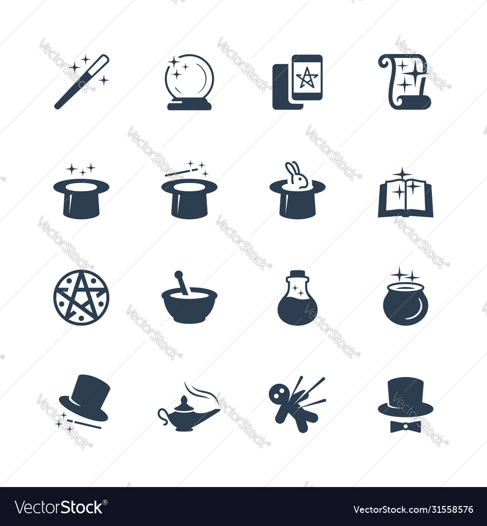 Set magic related icons Royalty Free Vector Image