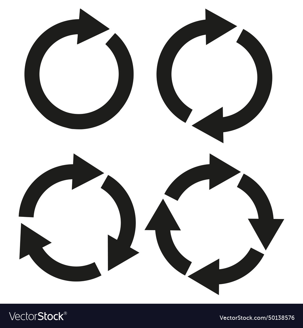 Set of black circle arrows