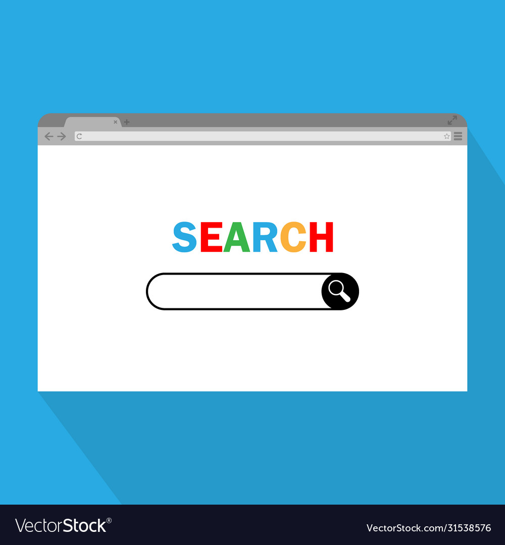 Simple browser window on gray background vector image Simple browser window on gray background