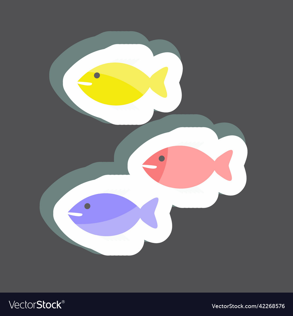 Sticker small fish suitable for sea symbol simple