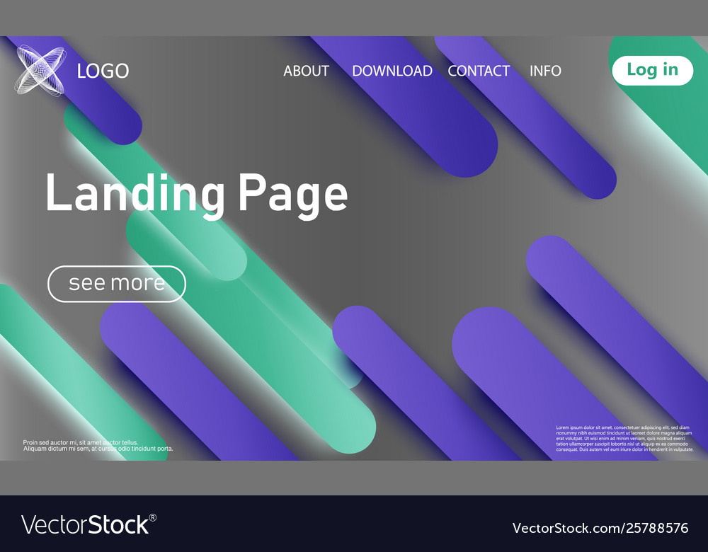 Website landing page material design Royalty Free Vector