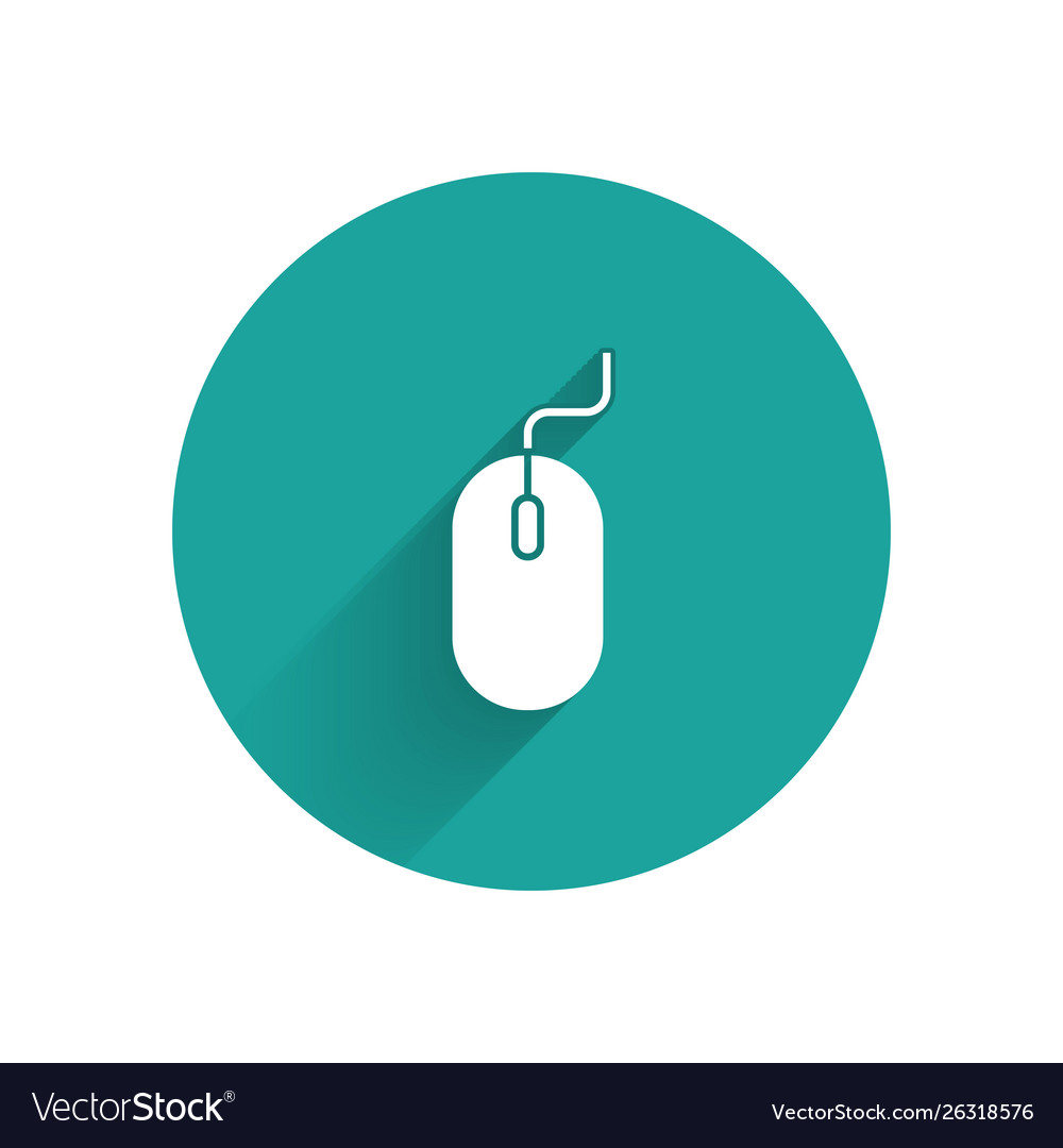 White computer mouse icon isolated with long Vector Image White computer mouse icon isolated with long