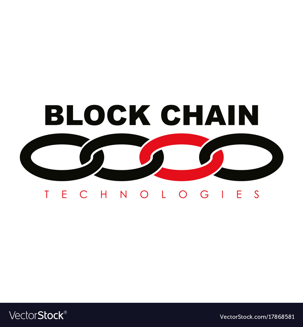 Business block chain logo Royalty Free Vector Image