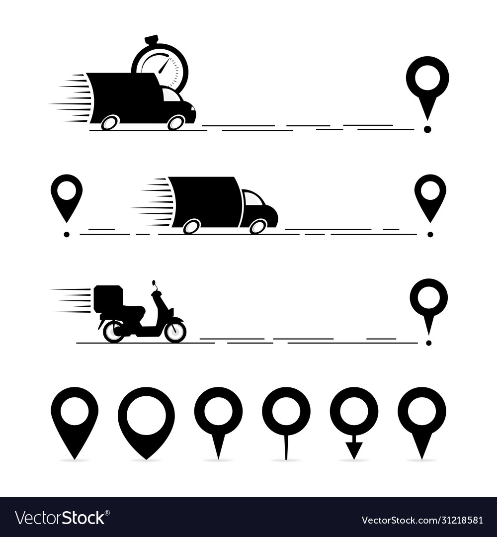 Delivery truck scooter and set gps