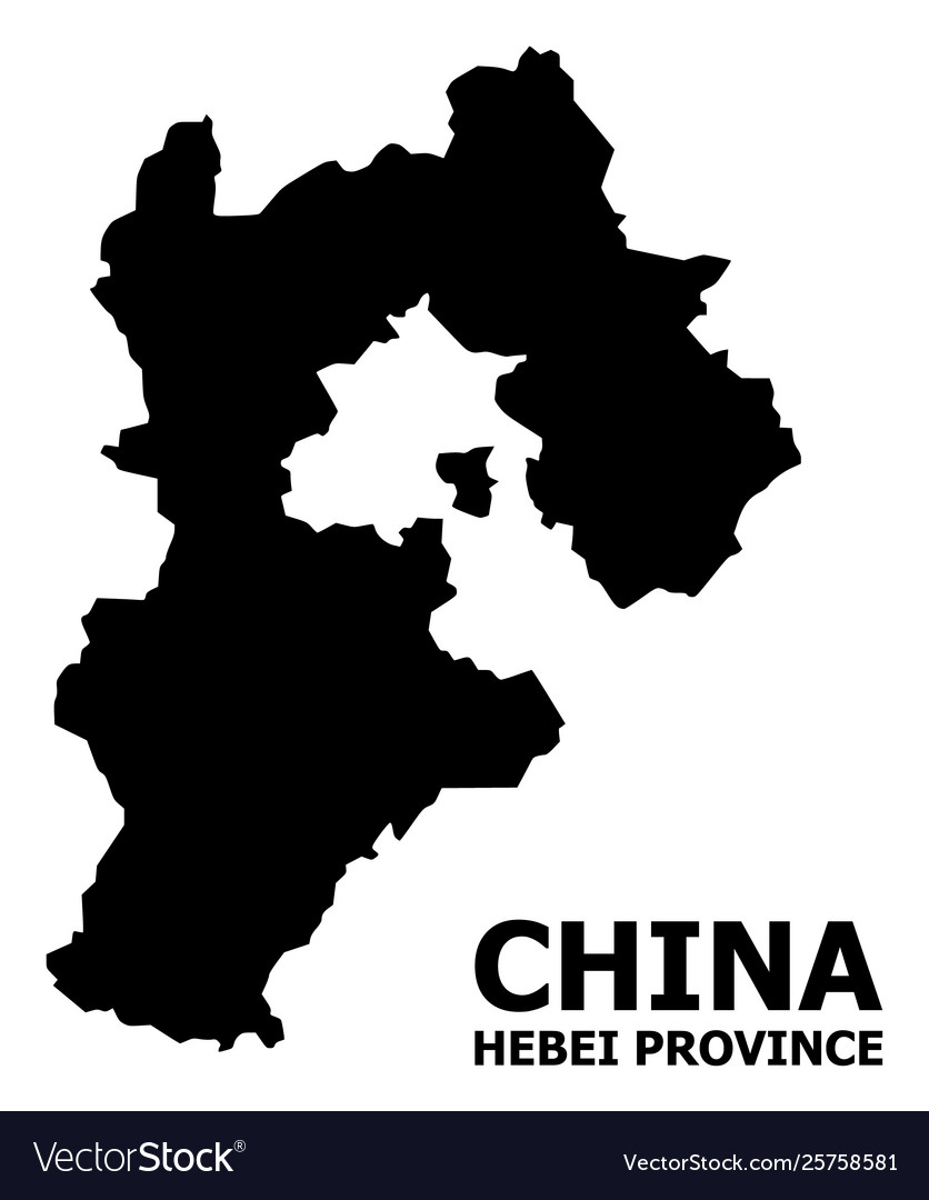 Flat map hebei province with name