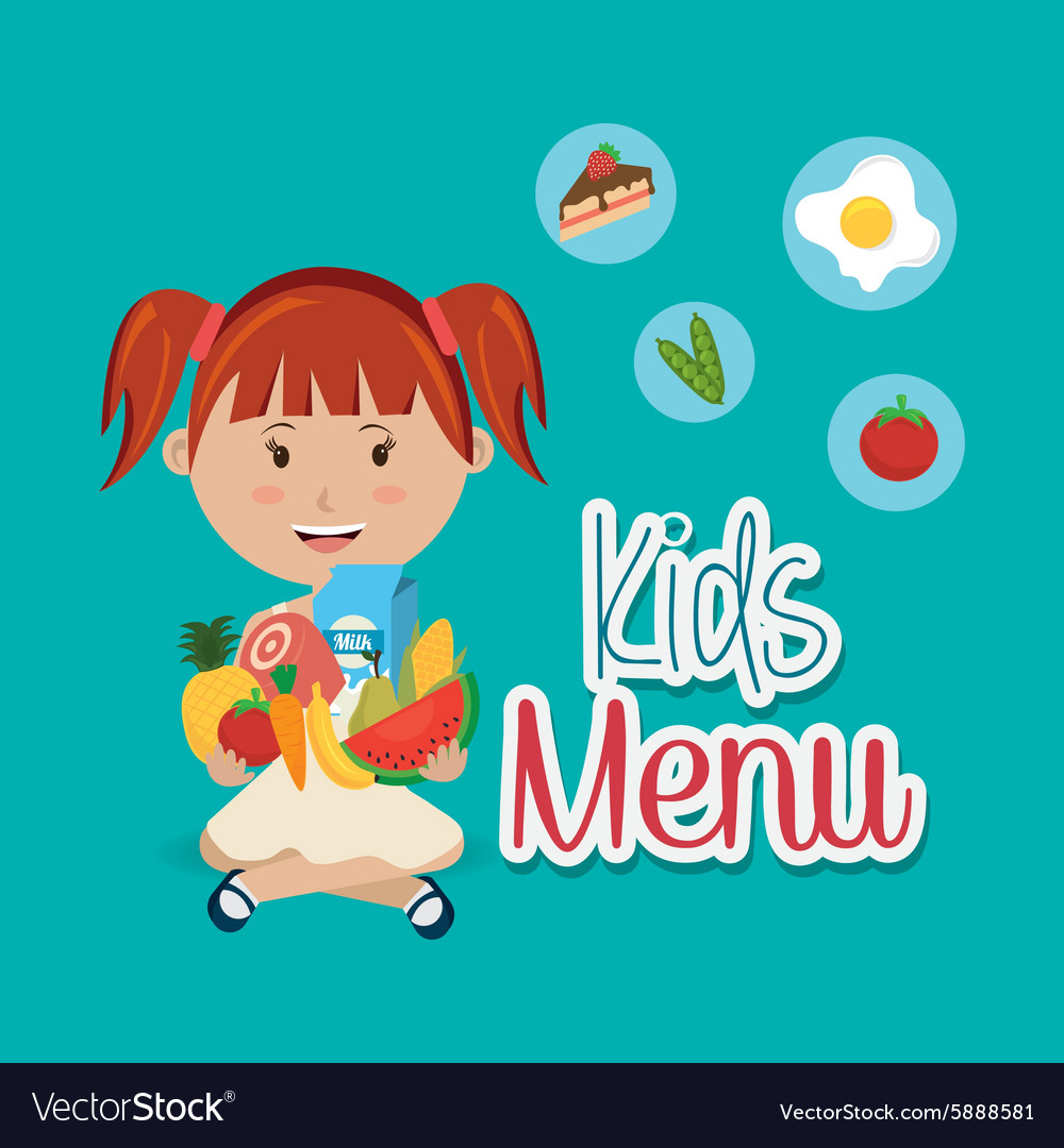 Kids food design Royalty Free Vector Image - VectorStock