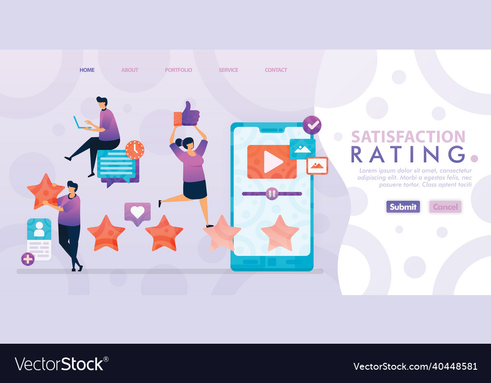 Landing page design of satisfaction rating