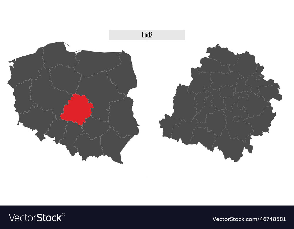 Map of lodz voivodship province poland