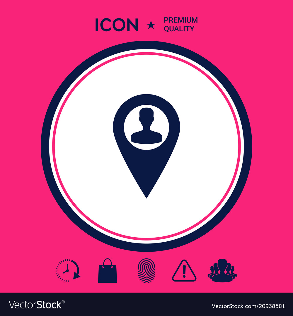 Map pointer with man silhouette vector image Map pointer with man silhouette
