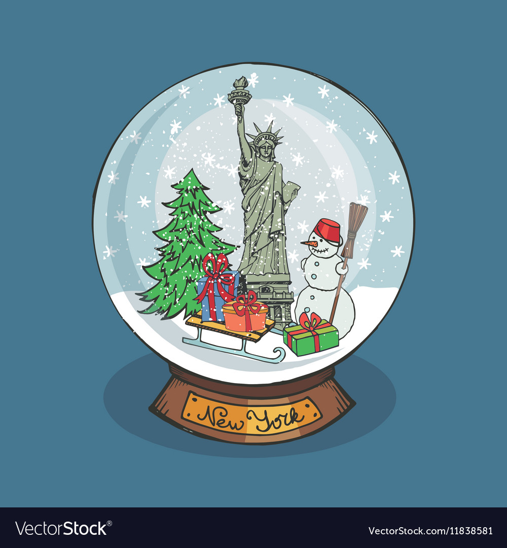 New York Christmas Snow Globe