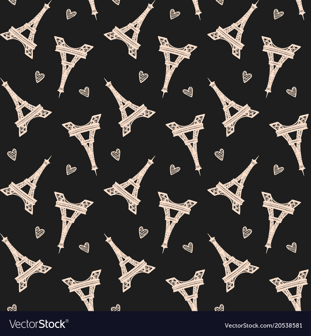 Paris eiffel towers shapes seamless pattern Vector Image
