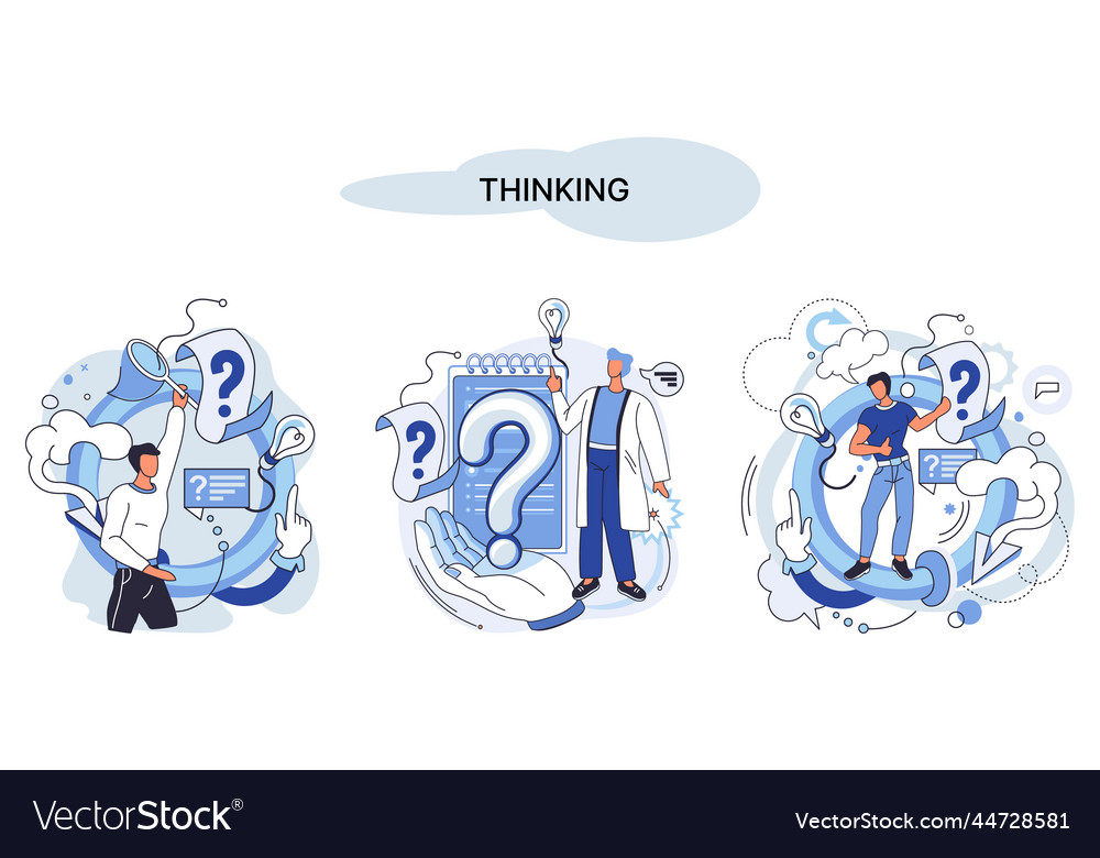 Problem solving concept man wondering or thinking