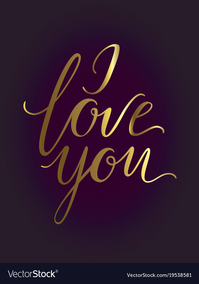 Romantic lettering i love you hand written