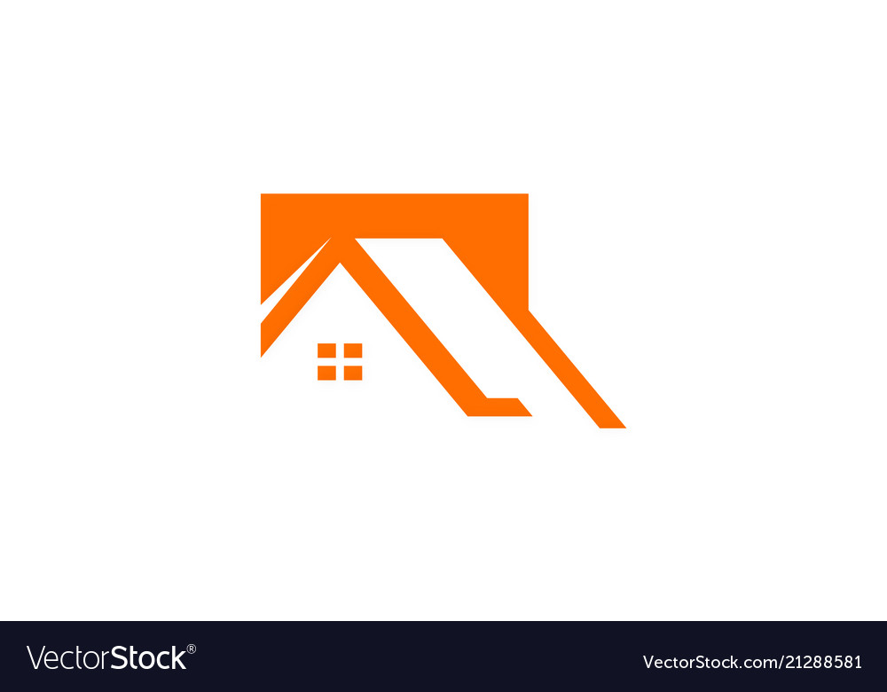 Roof construction home logo Royalty Free Vector Image