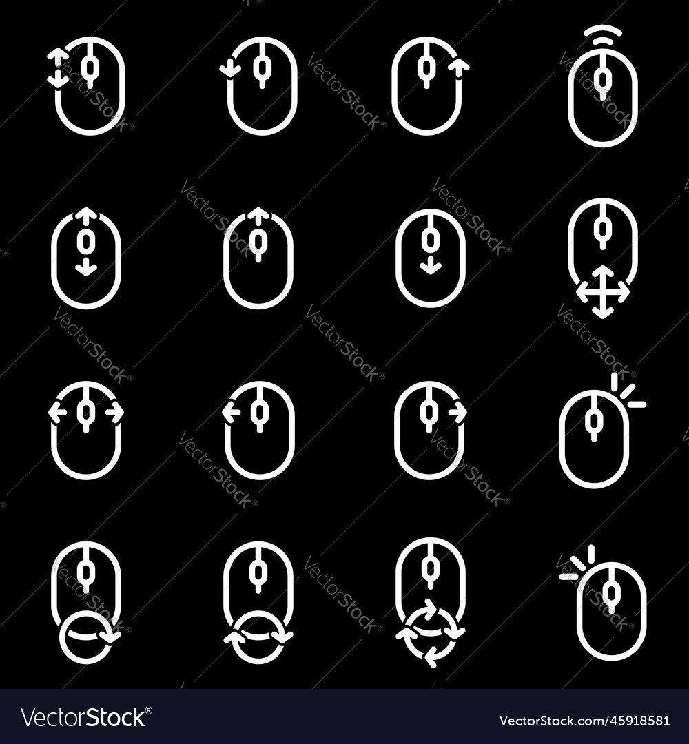 Set of simple icons on a theme computer mouse vector image Set of simple icons on a theme computer mouse