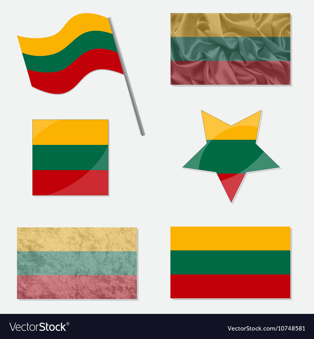 Set with flags of lithuania