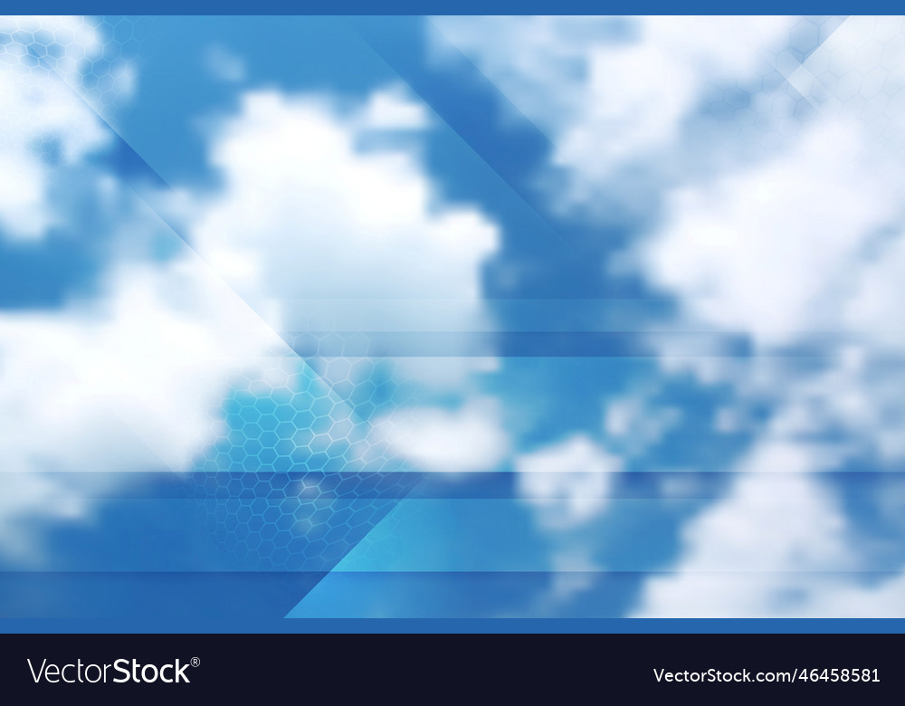 Tech cloudscape collage gradient mesh vector image Tech cloudscape collage gradient mesh