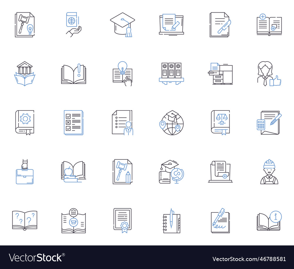 Text line icons collection font typography vector image Text line icons collection font typography