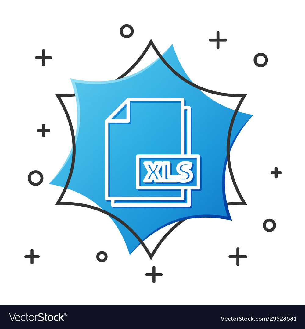 White line xls file document download button vector image White line xls file document download button