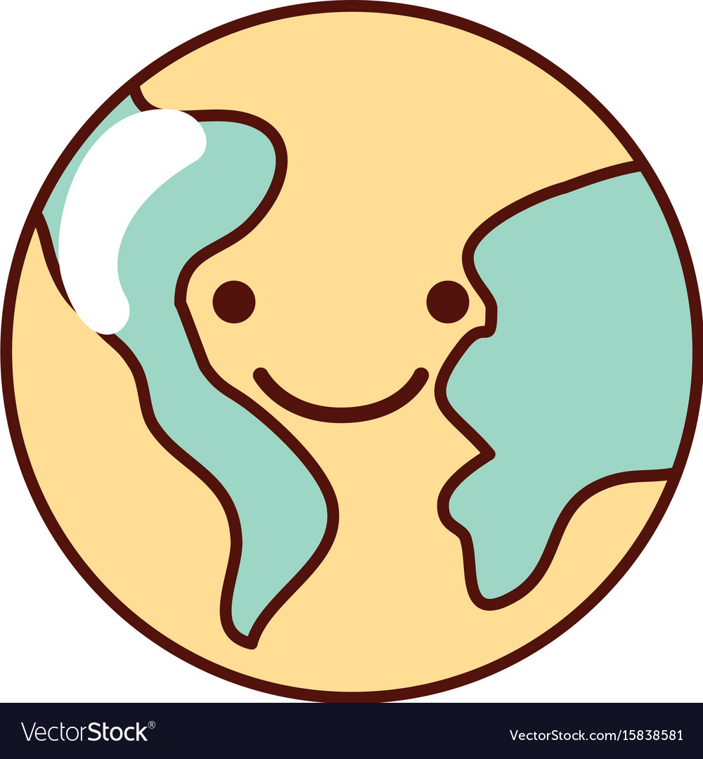 World planet earth kawaii character Royalty Free Vector